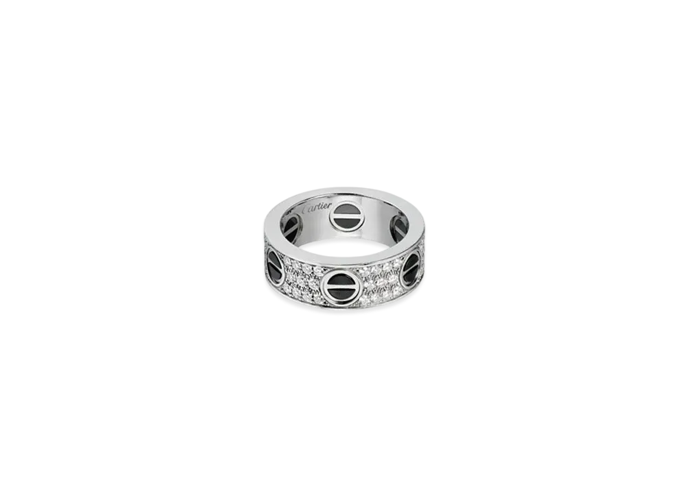 Cartier Love Ring, Diamond-Paved, Ceramic