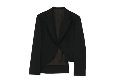 Yohji Yamamoto WOOL GABARDINE HEM ROUND J "Black"