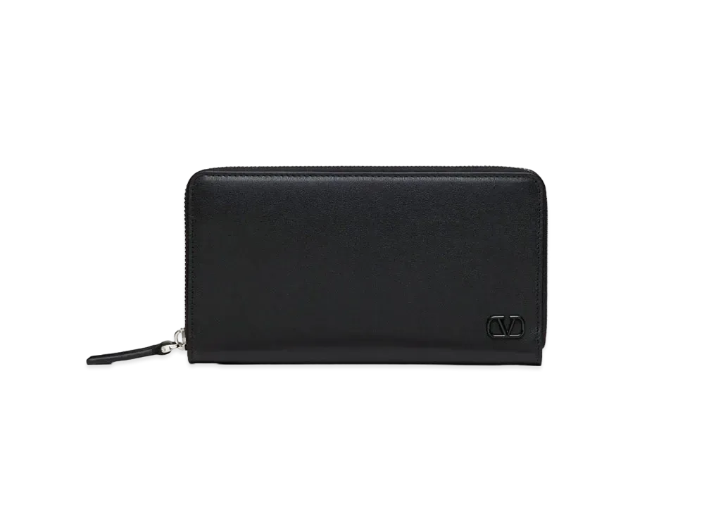 Valentino V Logo Signature Wallet "Black"
