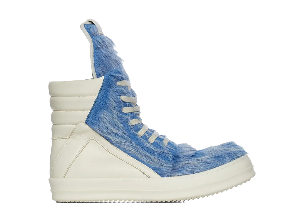 Rick Owens FW26 Tower Geobasket Corrosion Unshaved Cow Leather and Full Grain Calf Leather "Nublu Melange/Milk"