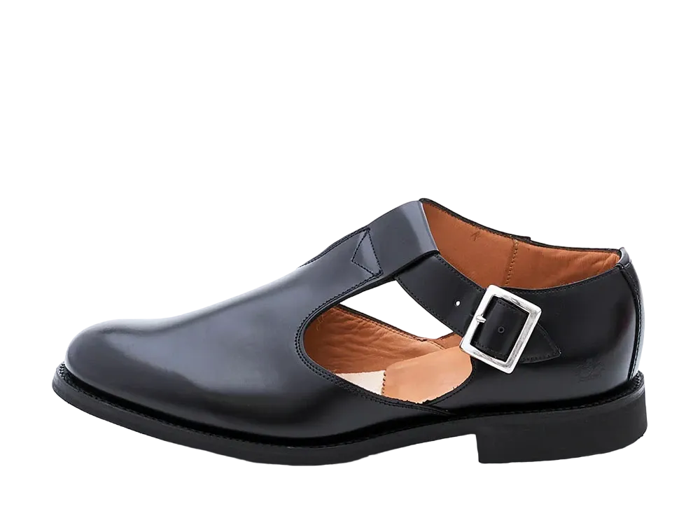 SANDERS Military Sandal 266 Polished Leather "Black" 1683B