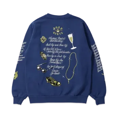 UNION x Born x Raised Gents Of Desire Rules Crewneck "Cobalt"