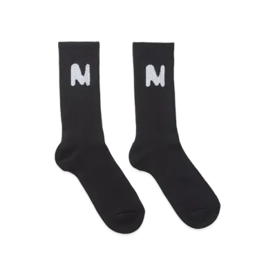 MSGM Socks With Themwave Jacquard Graphic "Black"