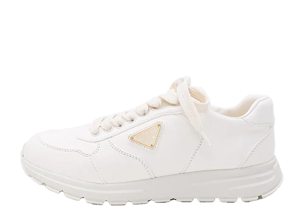 PRADA Women's Triangle Logo Sneakers "Ivory"