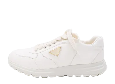 PRADA Women's Triangle Logo Sneakers "Ivory"
