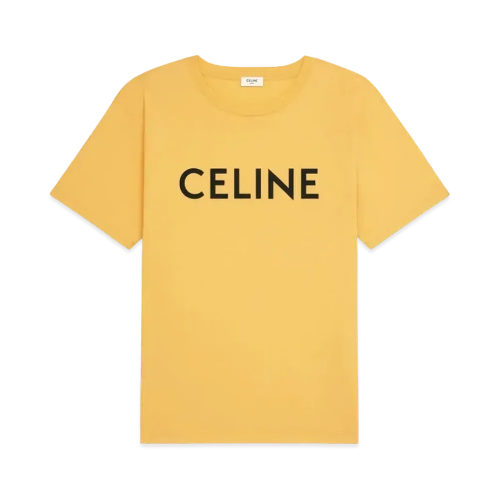 セリーヌ メンズ セリーヌ ルーズ Tシャツ / コットンジャージー "ペールイエロー/ブラック" 2X681671Q.44JB