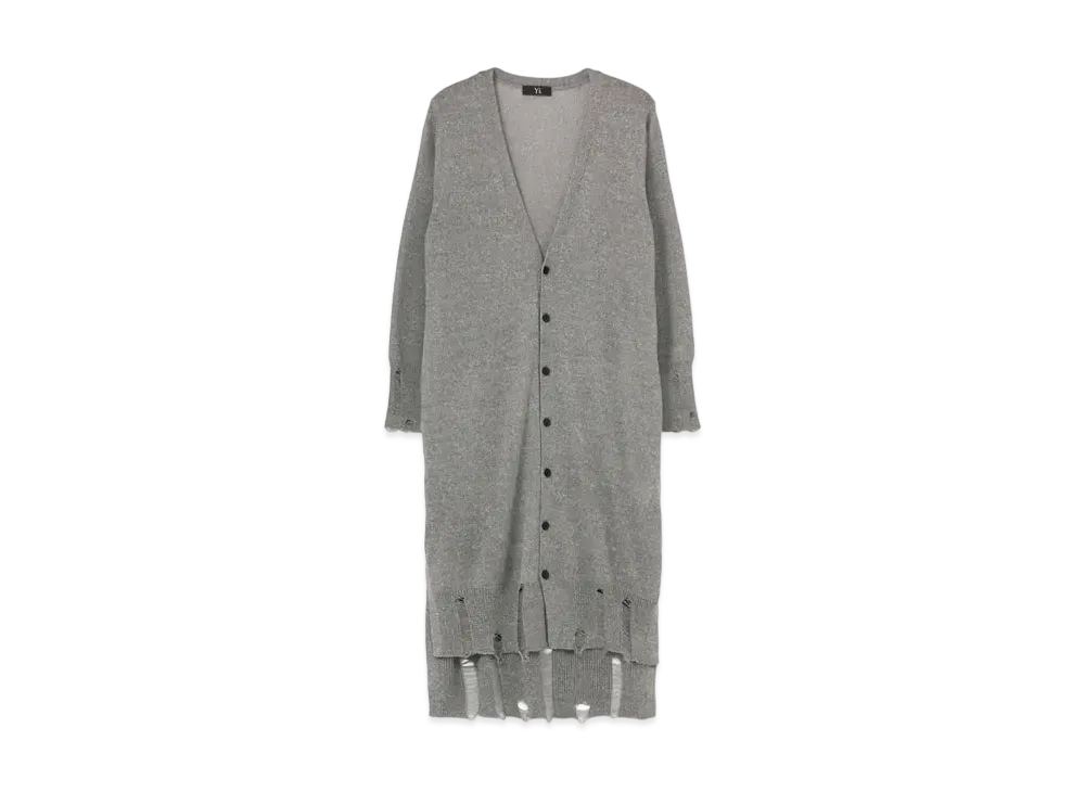 Yohji Yamamoto Y's COTTON POLYESTER WELT PLAIN STITCH LONG SLEEVE LONG CARDIGAN "Grey"