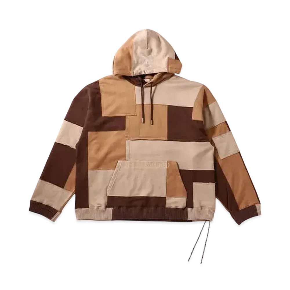 mastermind WORLD Boxy Patchworked Hoodie "Brown Base"