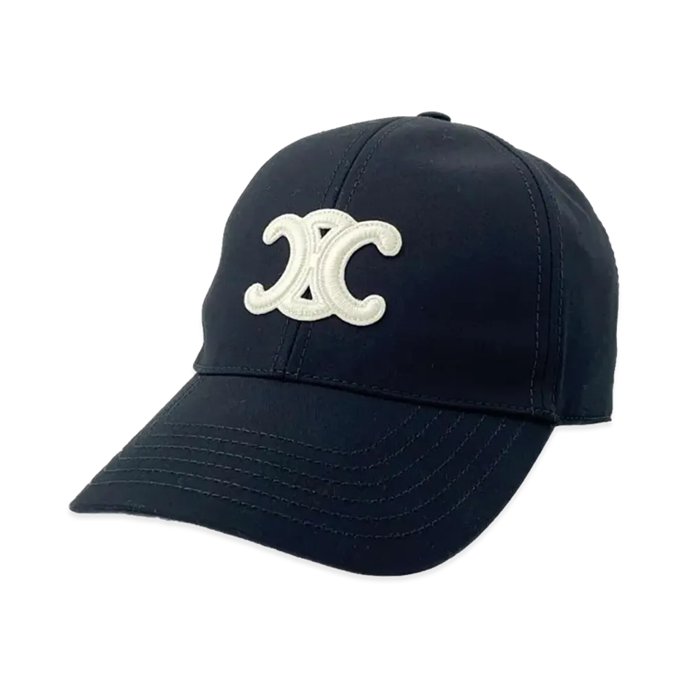 CELINE Triomphe Baseball Cap in Cotton "Black"
