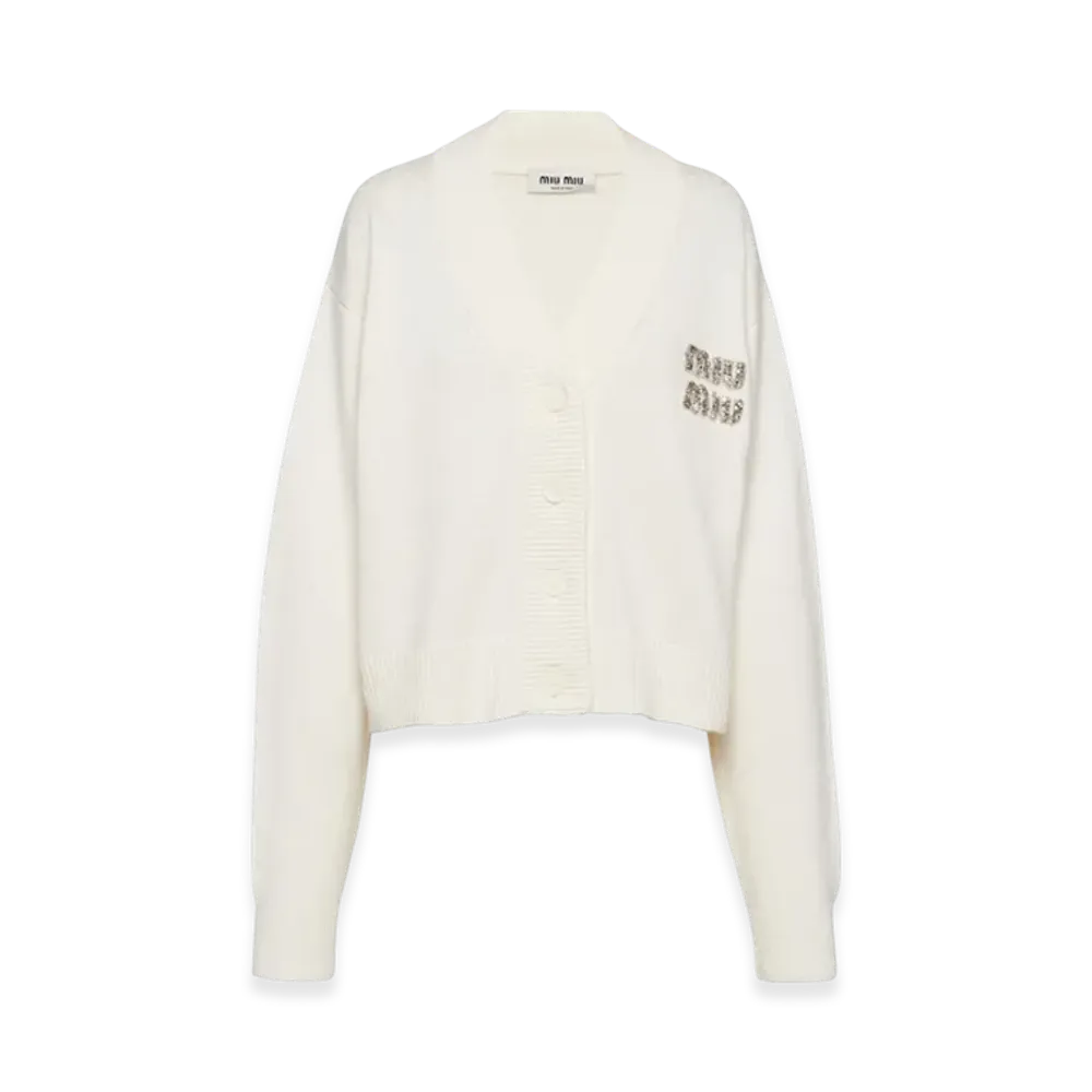 MIU MIU Women's Cashmere Cardigan "White"