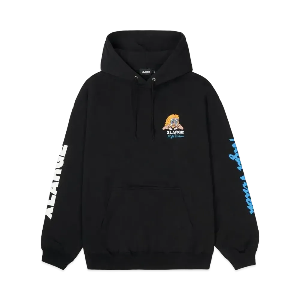 XLARGE NIGHT VISION PULLOVER HOODED SWEAT "Black"