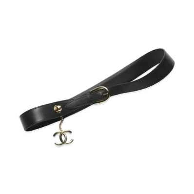 CHANEL Belt Calfskin Gold Tone Metal "Black"