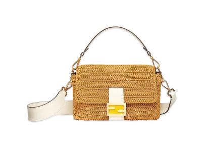 FENDI Baguette Cotton Crochet Bag "Yellow"