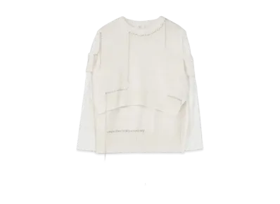 Yohji Yamamoto Y's LINEN COTTON PLAIN STITCH SHIRT SLEEVE SHORT PULLOVER "White"