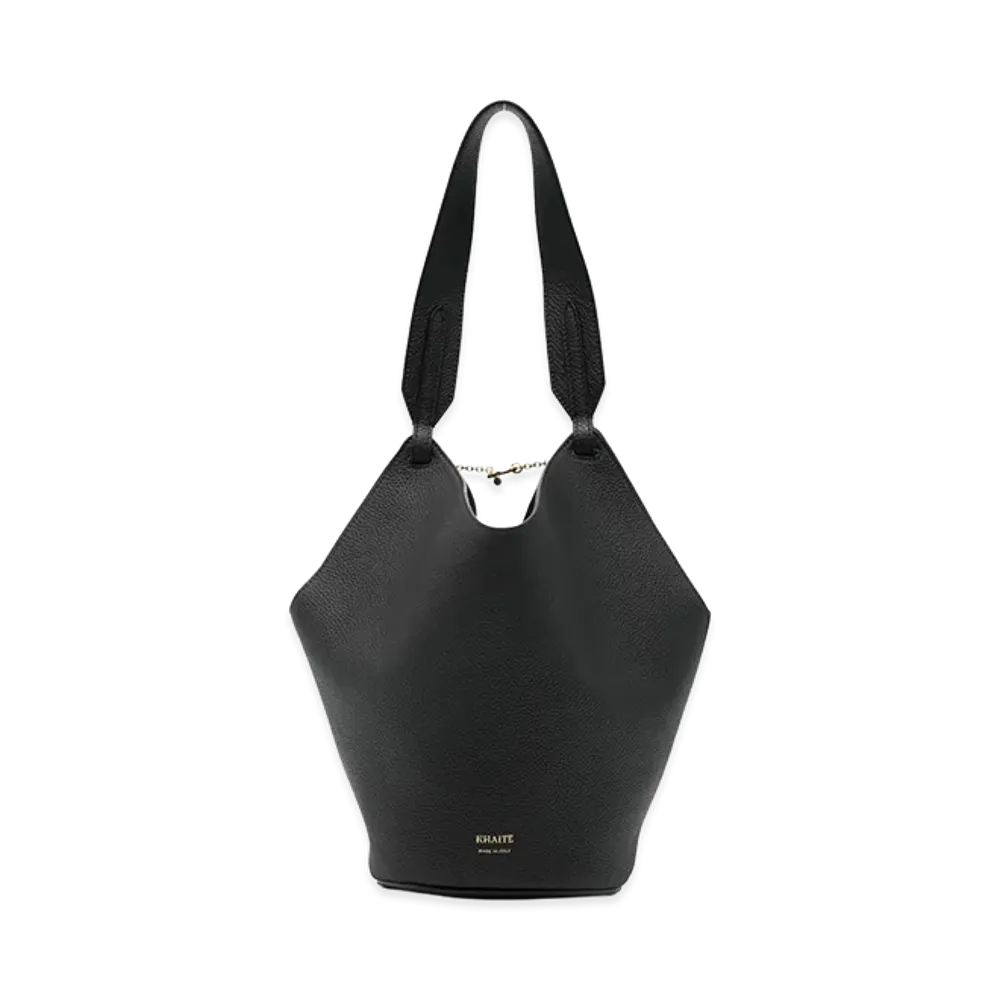 KHAITE Women's Lotus Mini Leather Bucket Bag "Black"