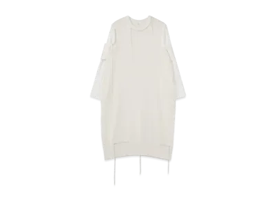 Yohji Yamamoto Y's LINEN COTTON PLAIN STITCH SHIRT SLEEVE LONG PULLOVER "White"