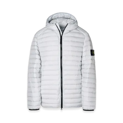 Stone Island Down Jacket 40324 Loom Woven Chambers Nylon Down Packable "Pearlgray"