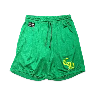 Chrome Hearts Mesh Varsity Shorts CH Print Half Pants "Green"