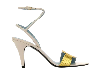 Valentino Garavani Women's Ivory Leather Foliefoliage Sandals "White"