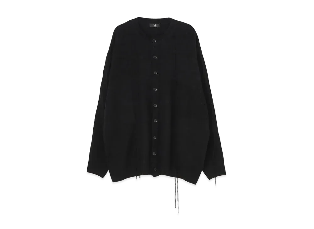 Yohji Yamamoto Y's COTTON ACRYLIC PATCHWORK BIG CARDIGAN "Black"