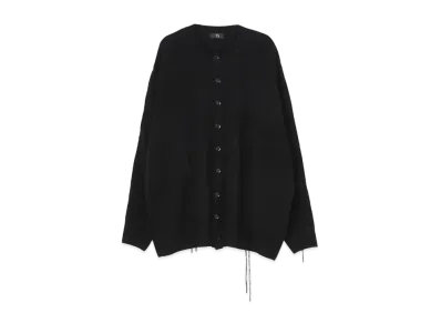 Yohji Yamamoto Y's COTTON ACRYLIC PATCHWORK BIG CARDIGAN "Black"