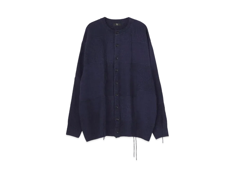 Yohji Yamamoto Y's COTTON ACRYLIC PATCHWORK BIG CARDIGAN "Indigo"