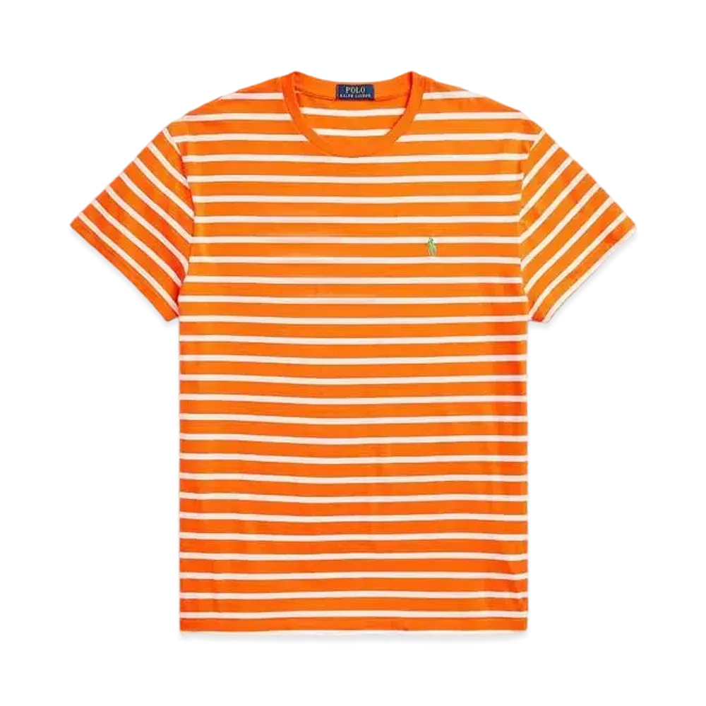 Polo Ralph Lauren Classic Fit Striped Jersey Tee "Orange"