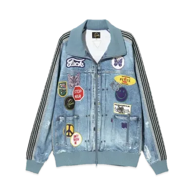 Needles x Midnight Studios Track Jacket Poly Smooth / Trompe-L’Oeil / Lame "Blue"