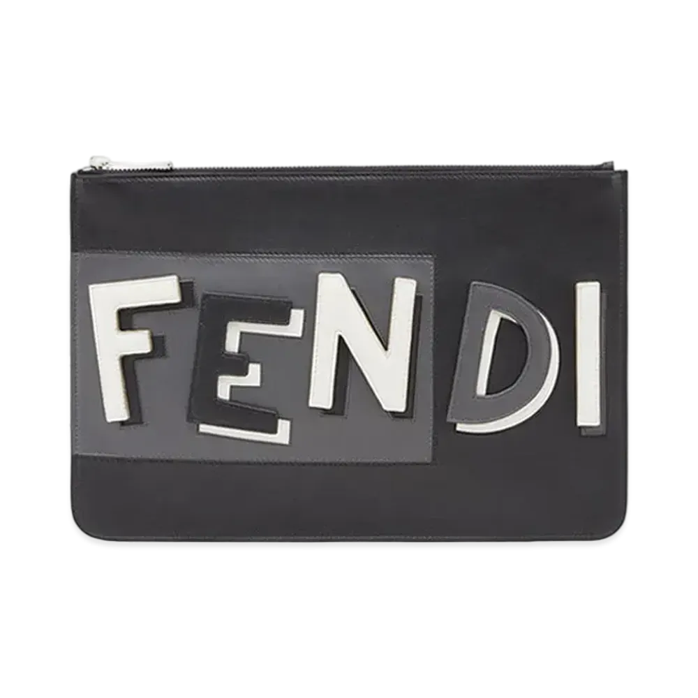 FENDI Logo Clutch Bag "Black"