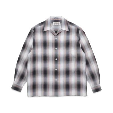 WACKO MARIA CHECK OPEN COLLAR SHIRT "Orange"
