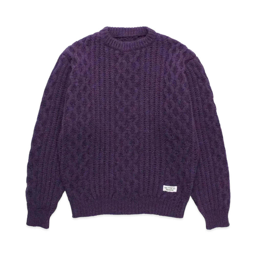 WACKO MARIA Aran Sweater "Purple"