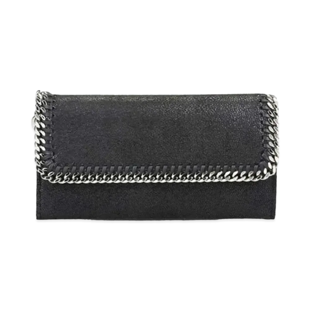STELLA McCARTNEY Falabella Flap Wallet "Black"