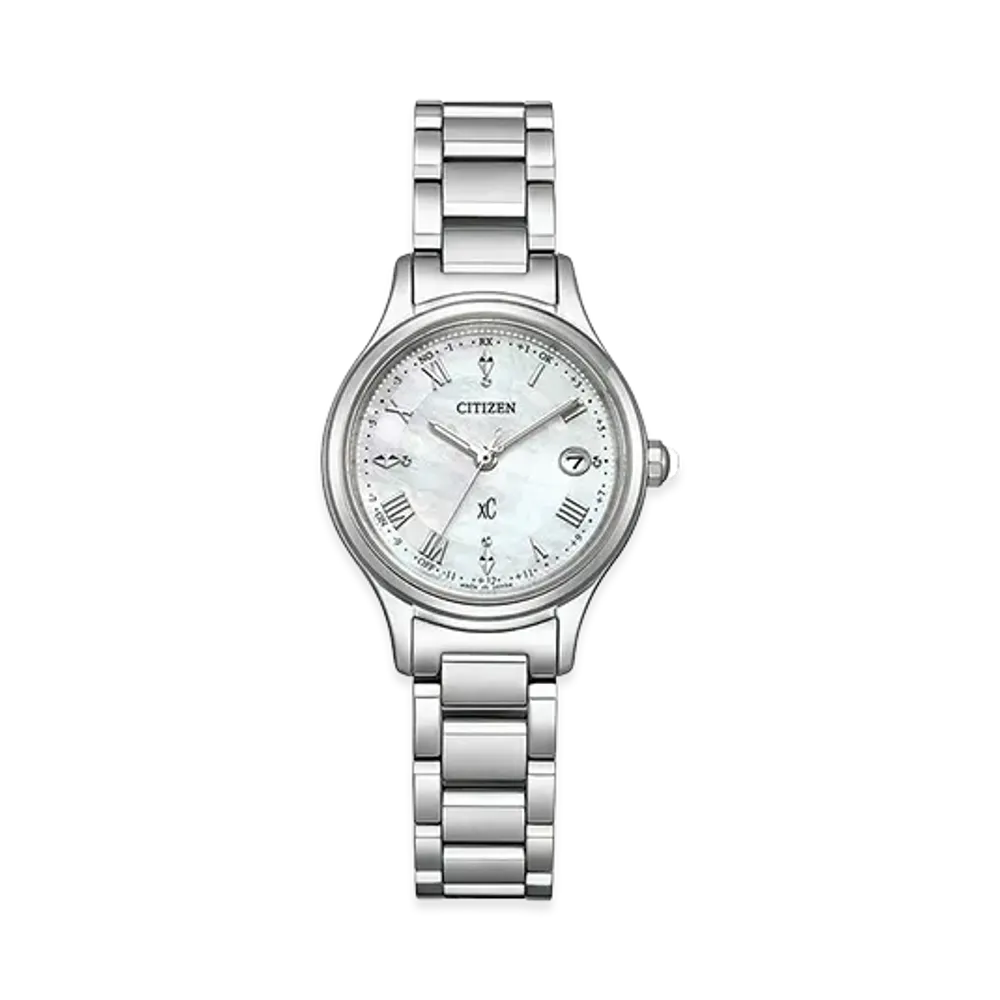 CITIZEN Women's Eco-Drive XC Hikari Collection 27mm "Silver/White Shell"