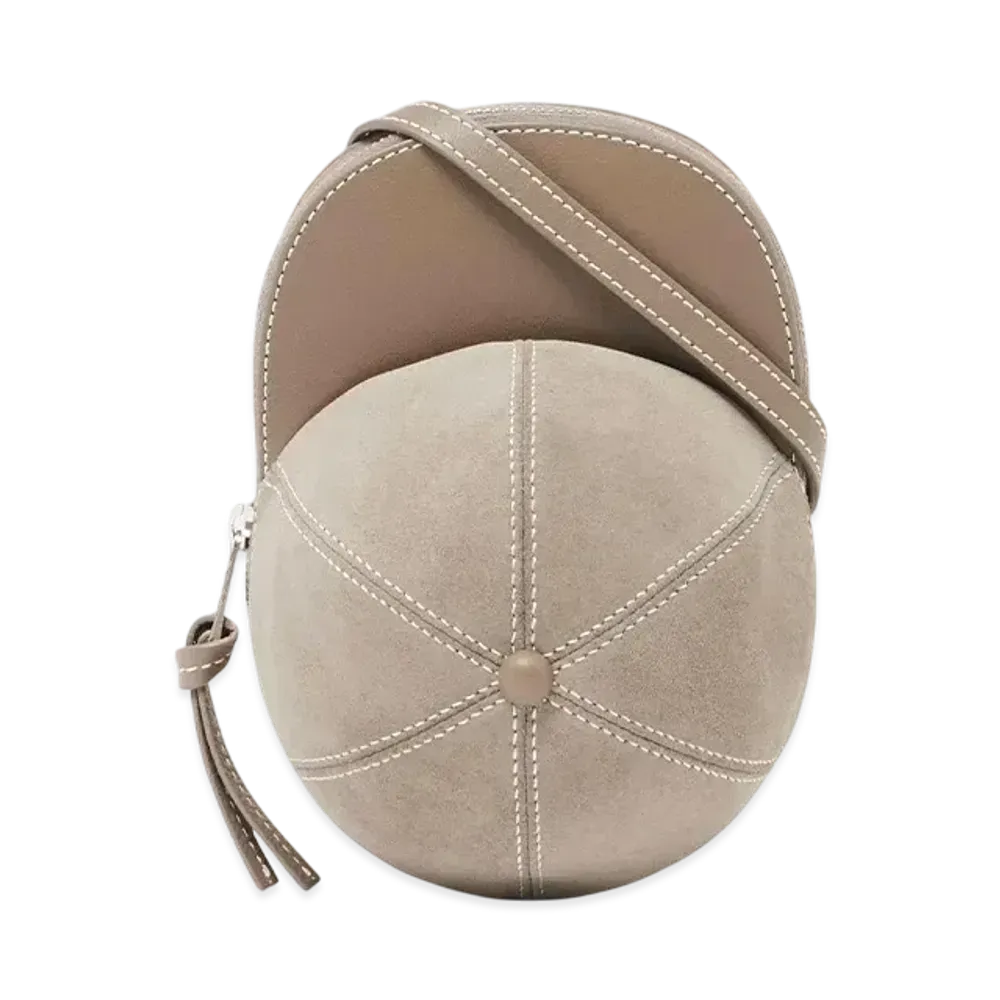 JW ANDERSON Medium Cap Suede Crossbody Bag "Beige"