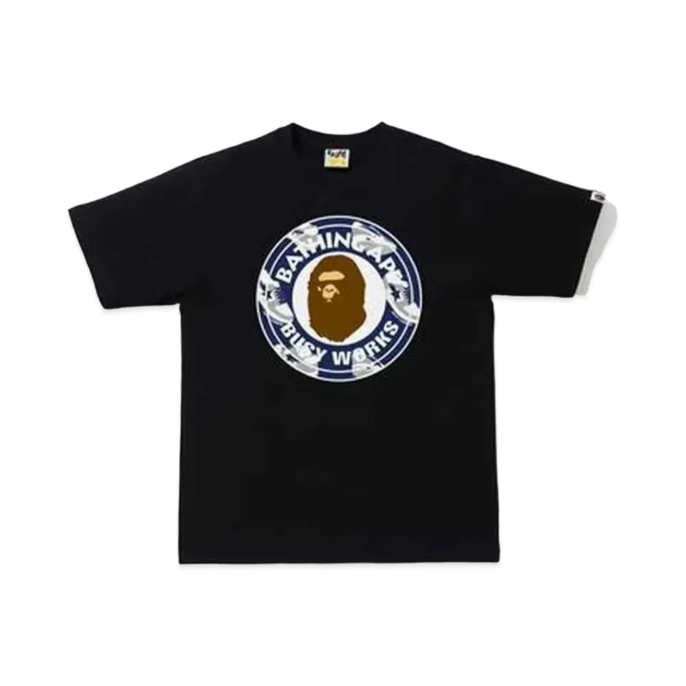 A BATHING APE RANDOM BAPE STA BUSY WORKS TEE "Black/Navy"