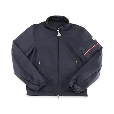 Moncler Men's Water-Repellent Front Zip Nylon Sleeve Line Ruinette "Navy"