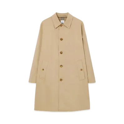 Burberry Men's Mid Length Gabardine Car Coat "Honey"