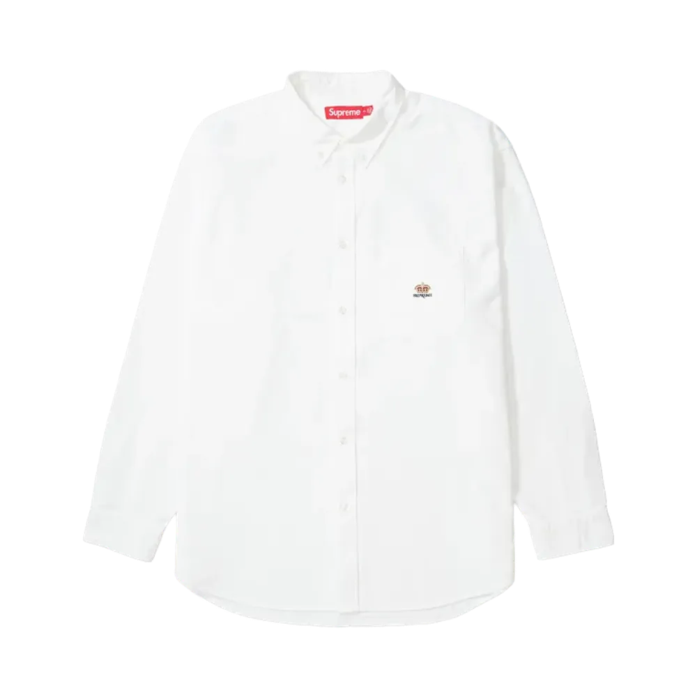Supreme Loose Fit Flannel Oxford Shirt "White"