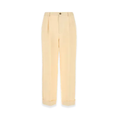 Valentino Jute Blend Pant "Cream/Yellow"