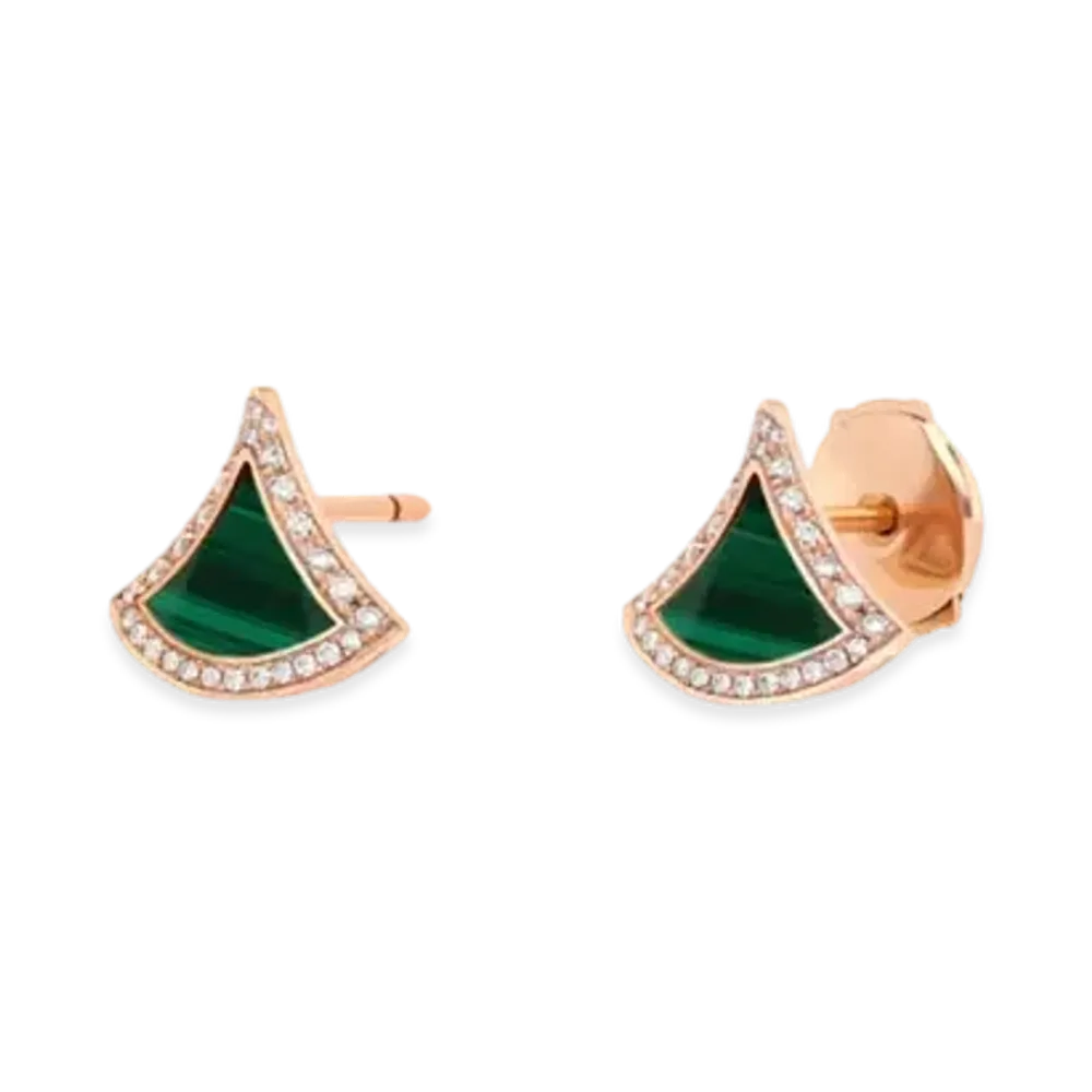 BVLGARI Divas Dream Earrings Diamond Malachite "Green"