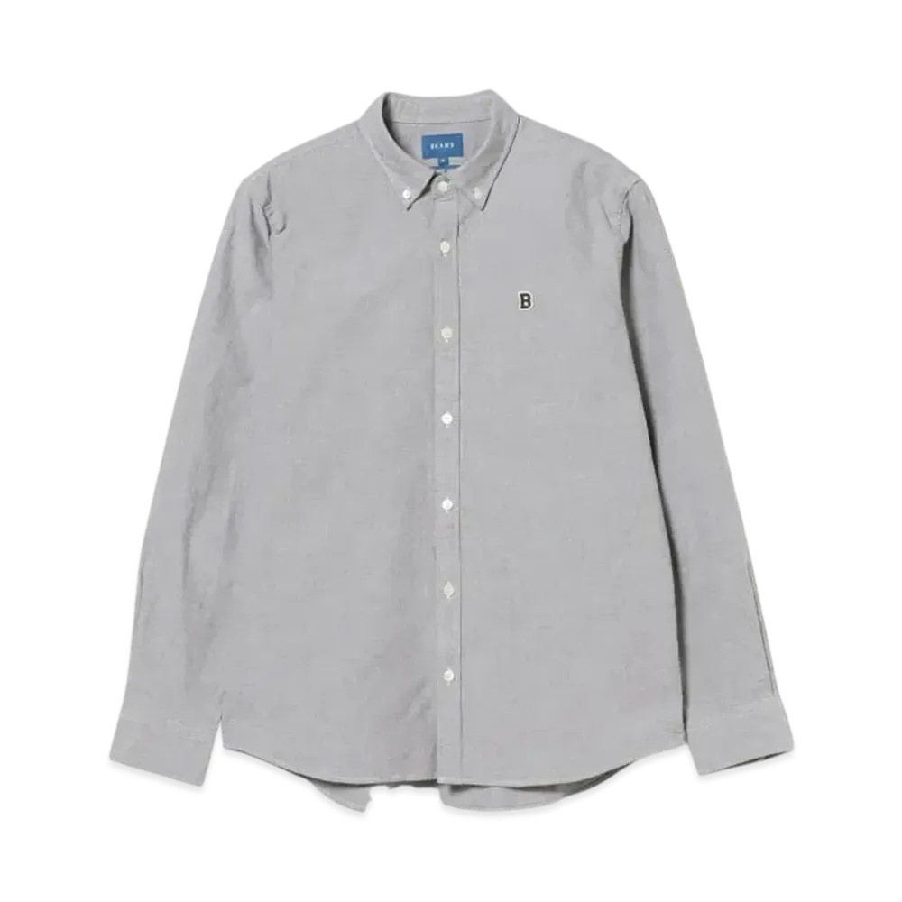 BEAMS Stretch Oxford One Point Button Down Shirt "Black"
