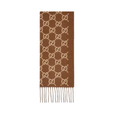 GUCCI Women's GG Cashmere Scarf "Printed"
