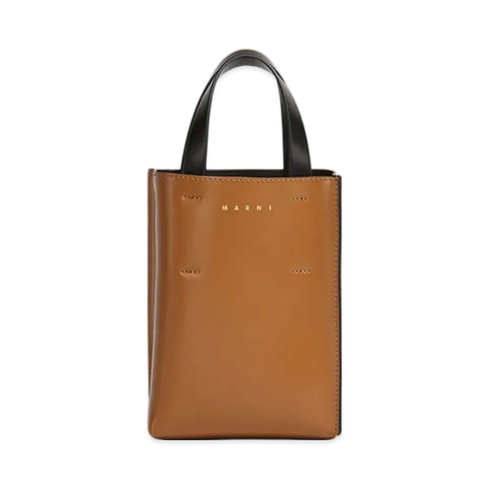 MARNI Museo Nano Bag in Leather "Orange"