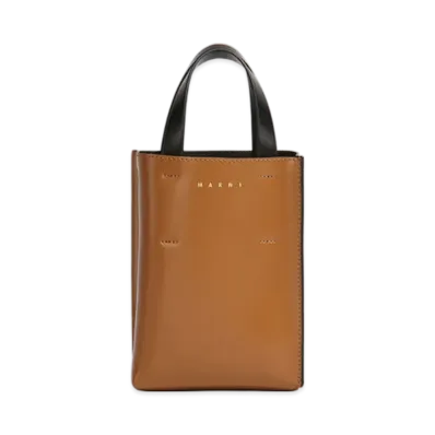 MARNI Museo Nano Bag in Leather "Orange"