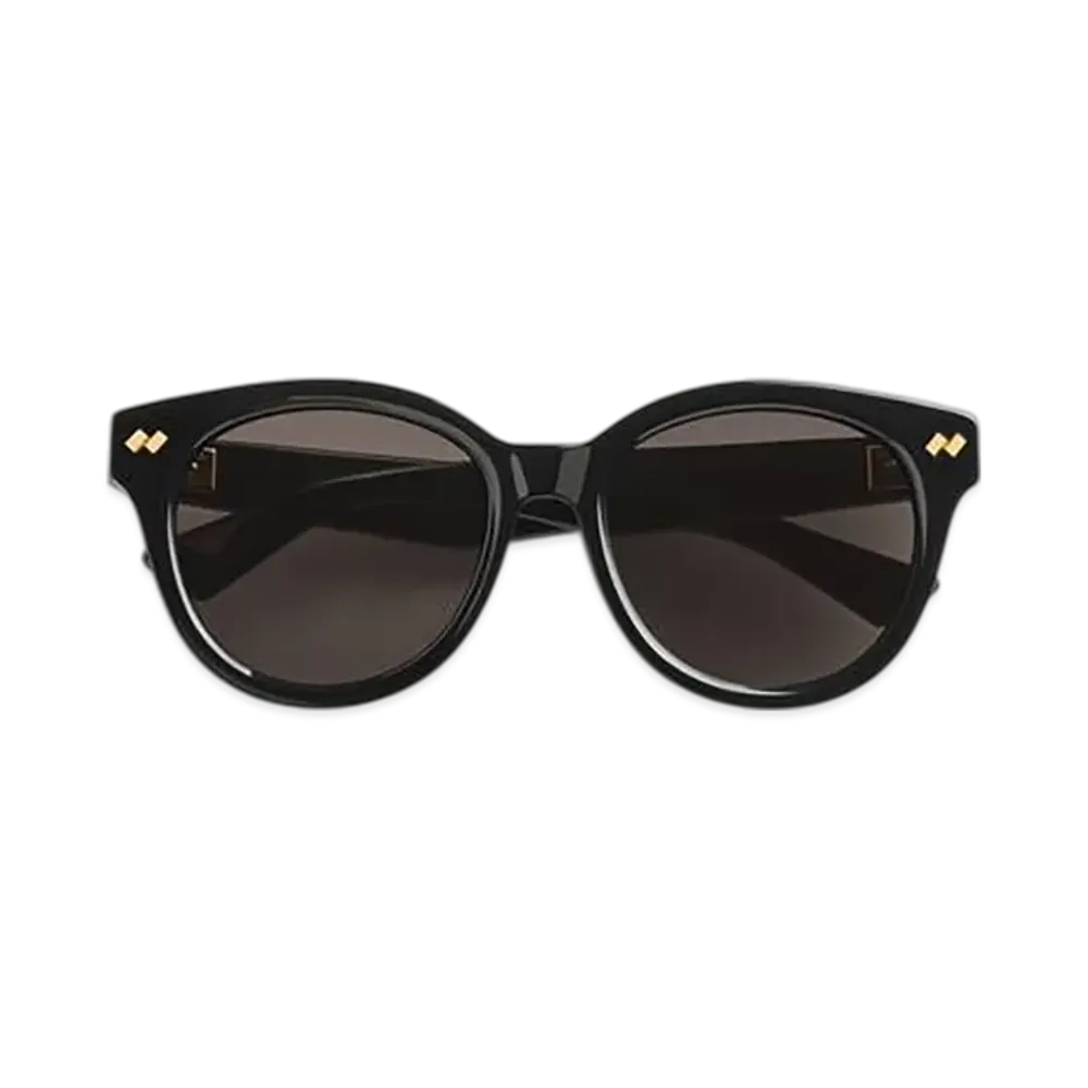 Bottega Veneta Dizzy Round Sunglasses "Black/Gray"