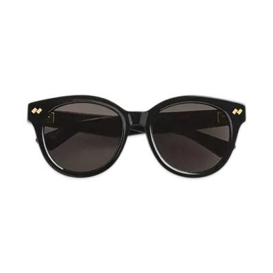 Bottega Veneta Dizzy Round Sunglasses "Black/Gray"