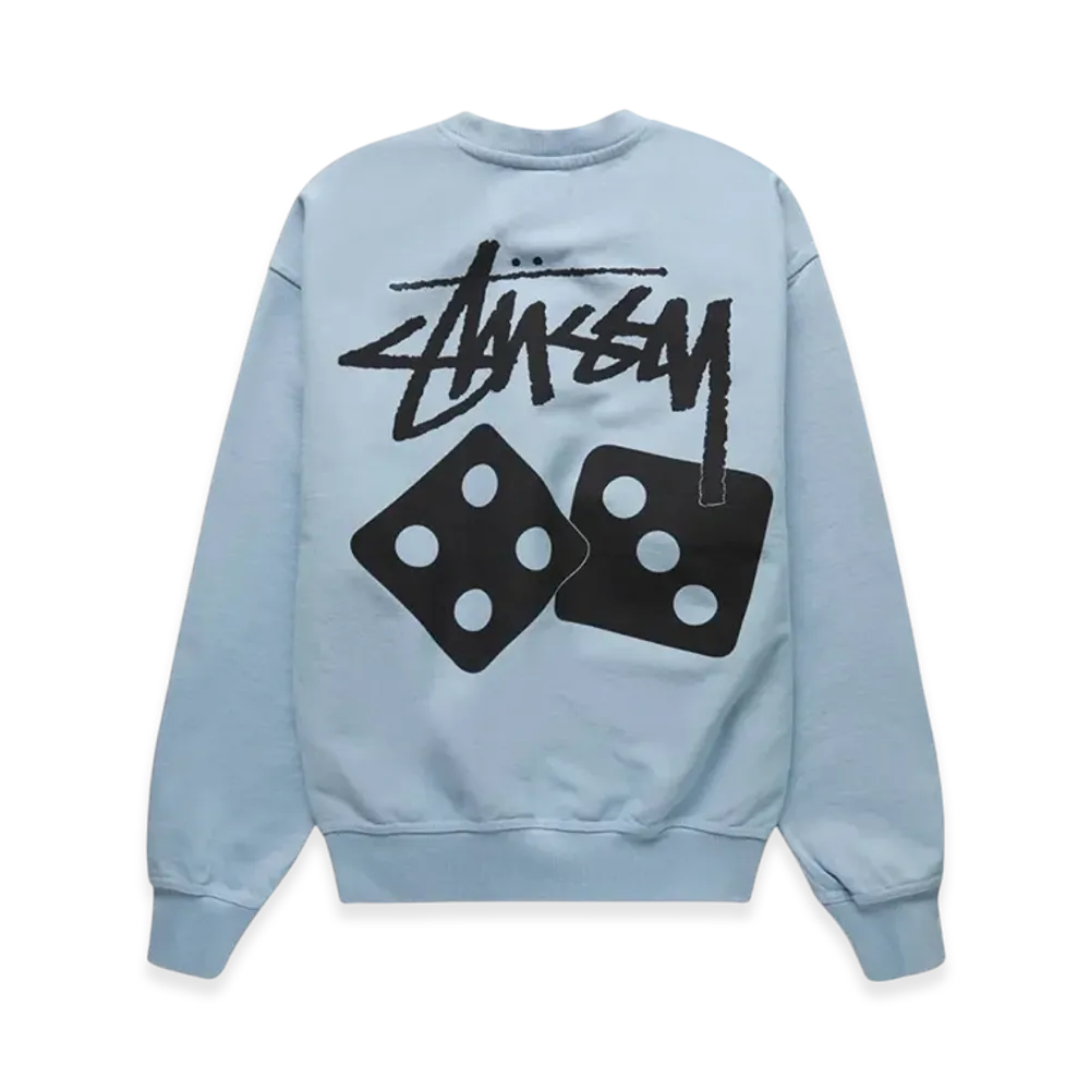 Stussy Dice Pigment Dyed Crew "Sky Blue"
