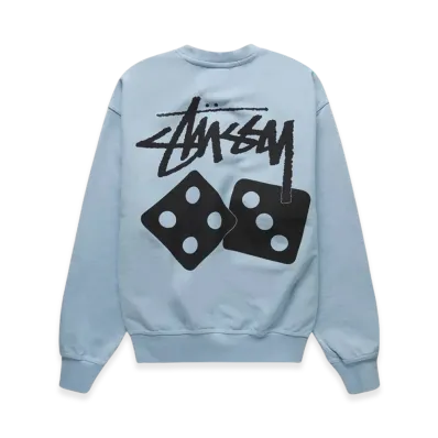 Stussy Dice Pigment Dyed Crew "Sky Blue"