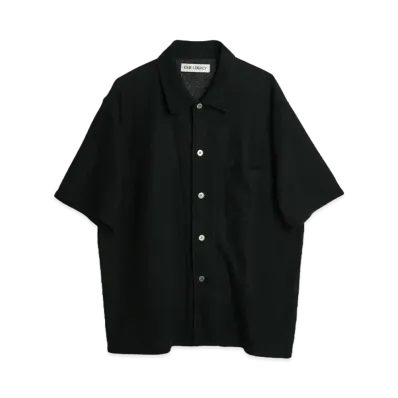 OUR LEGACY Box Shirt Shortsleeve Boucle "Black"