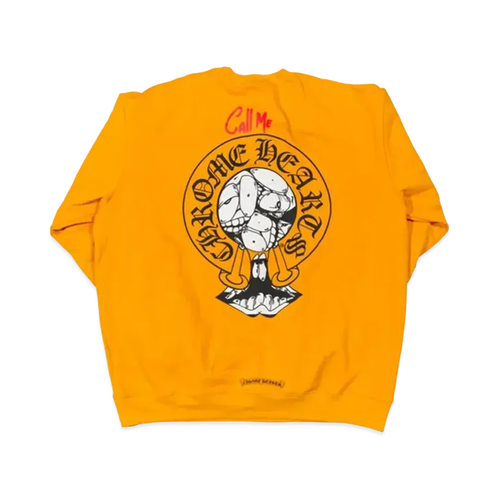 Chrome Hearts Matty Boy Call Me Crewneck Sweatshirt "Yellow"